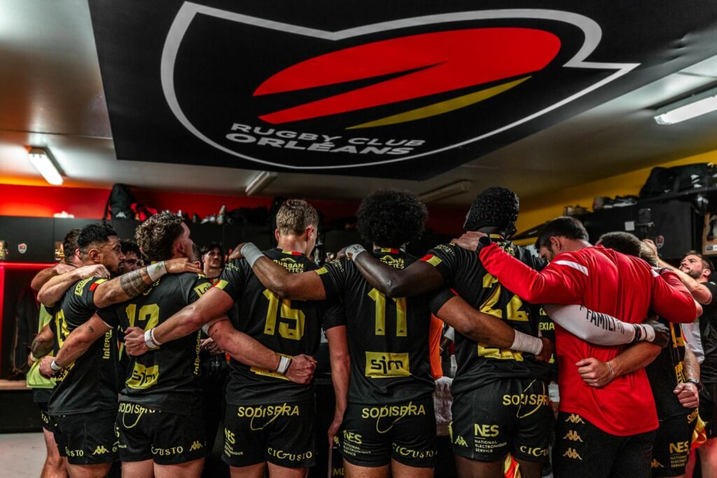 L'équipe du RCO dans les vestiaires, avant le match